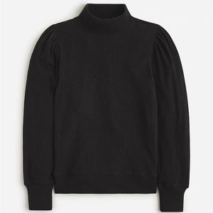 J Crew rib puff sleeve mockneck